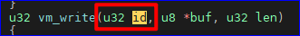 "vm_write 参数 id“