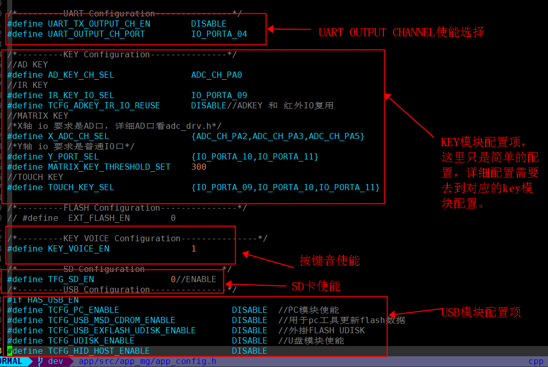 "图2 “app_config.h”文件介绍"