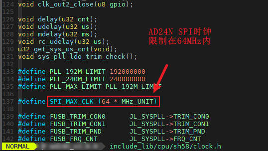 "AD24N SPI时钟限制"